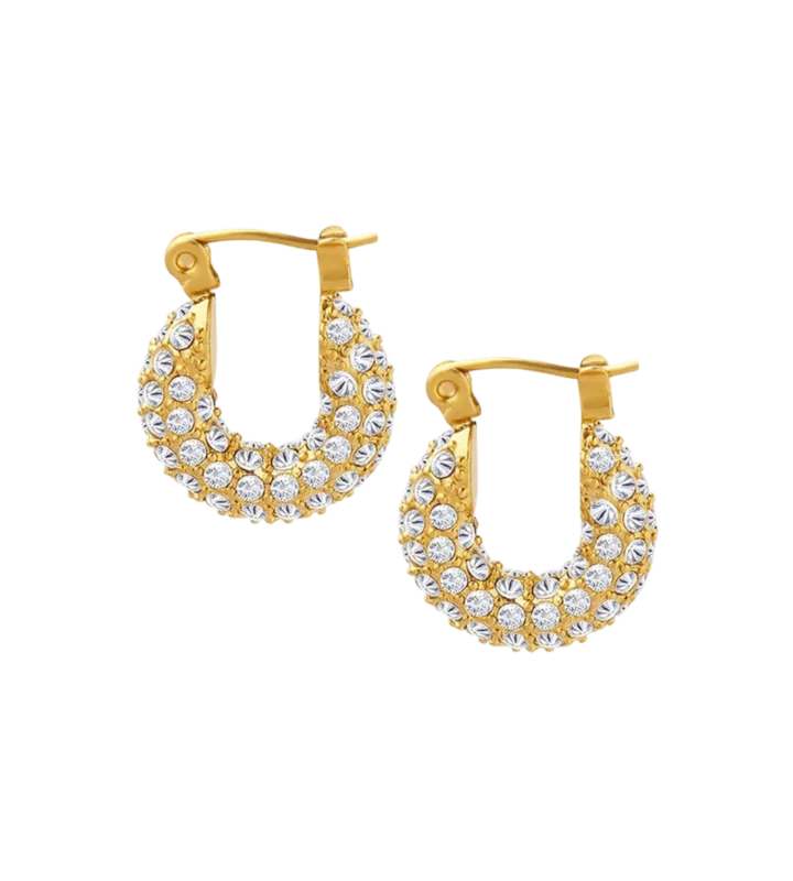Rhinestone Gold Earrings