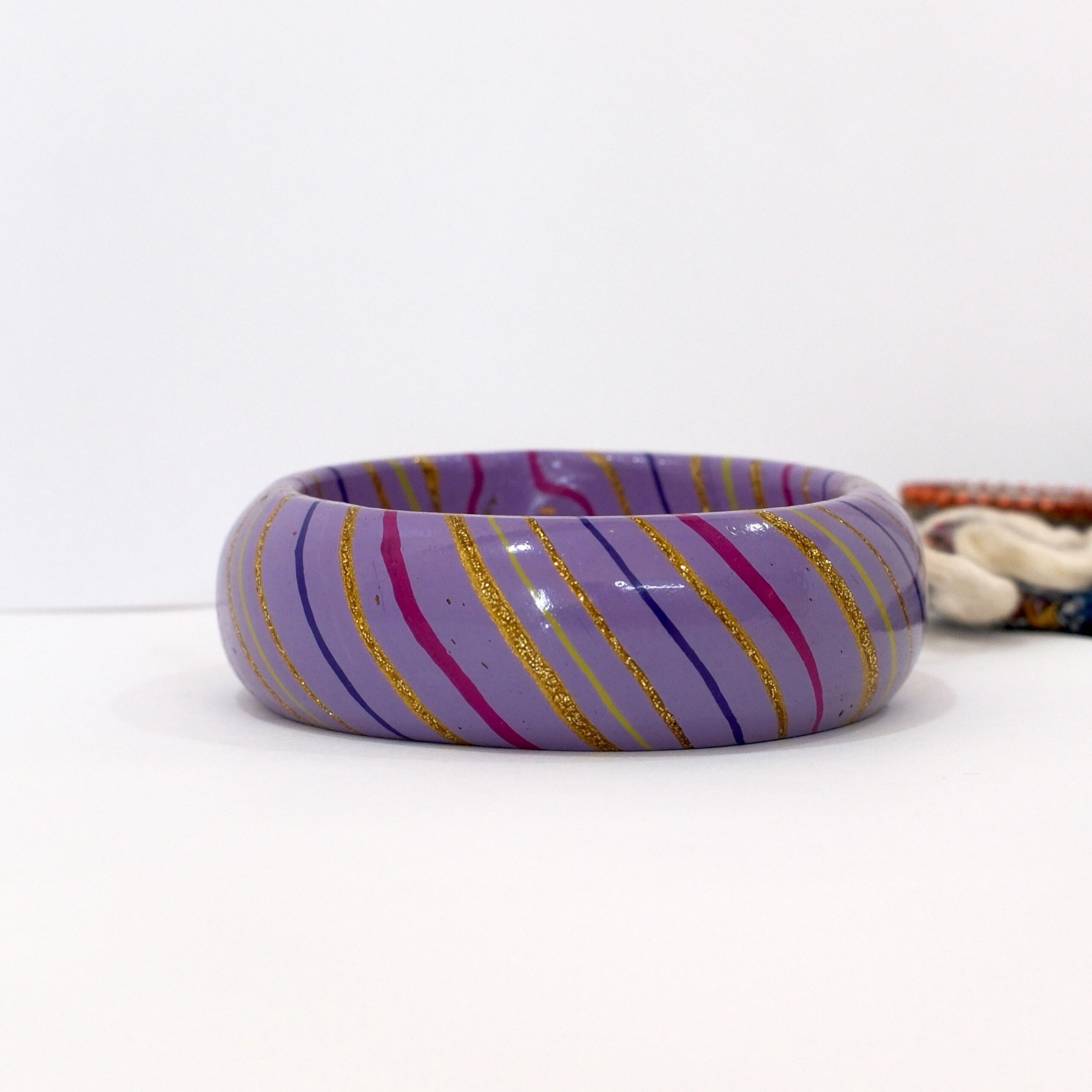 Broad Kada Lehriya faded purple