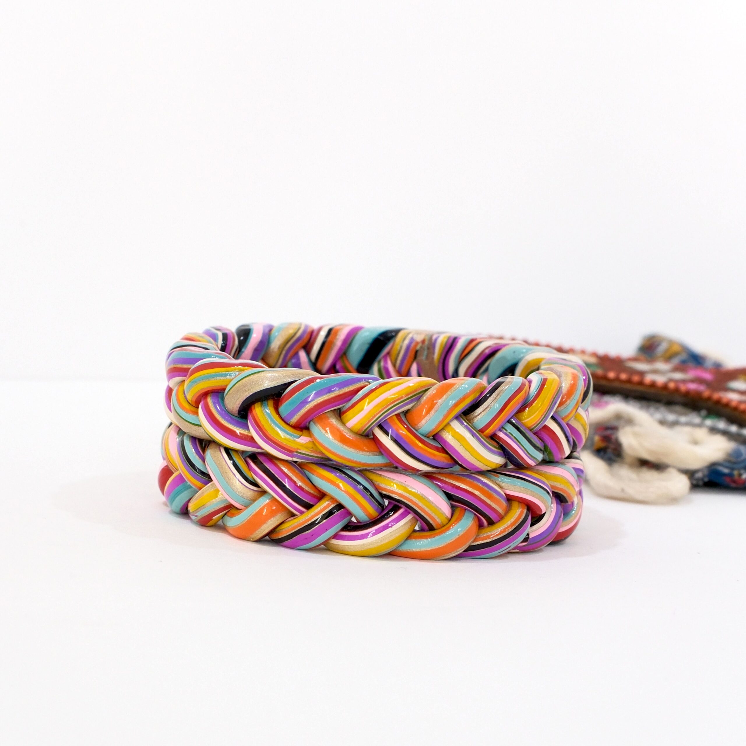 2 Piece Braided Set light multicolor