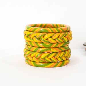 6 Piece Braided Set Yellow Green