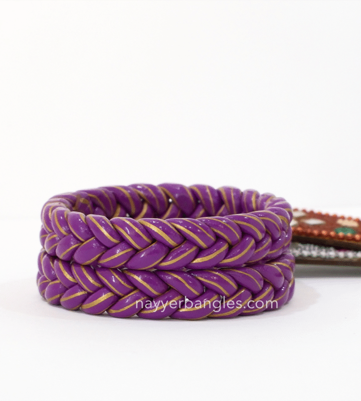 2 Piece Braided Set Purple Golden